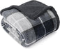 PAVILIA Charcoal Dark Grey Sherpa Throw Blanket for Couch, Plush Flannel Fleece, Soft Fuzzy Cabin for Sofa Bed, Warm Cozy Winter Gift, 50x60