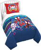 Jay Franco Duvet Cover Set – 3 Piece Comforter Cover and Sham Set, Super Soft Cozy Kids Bedding (Insert Not Included) Blue - Spidey & Friends, Twin
