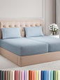 Split King Size 5 Piece Sheet Set - Comfy Breathable & Cooling Bed Sheets Set - Hotel Luxury Bedding for Women, Men, Kids, Teens, Boys & Girls - Deep Pockets & Wrinkle Free - Blue (Heathered Sheets)