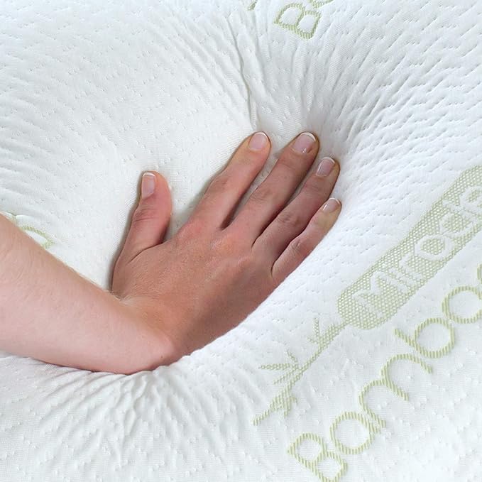 Ontel Miracle Shredded Memory Foam Pillow with Viscose from Bamboo Cover, Queen, White