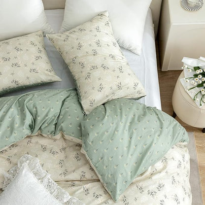 Floral Duvet Cover Set - Twin, 100% Soft Microfiber, 3 Pieces (Duvet Cover & 2 Pillowcases) with Zipper Closure