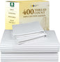 California Design Den Full Size Bed Sheets Set - 400 Thread Count Sateen, Natural 100% Cotton Sheets Full Size, Deep Pocket and Durable Bedding Set - Pinstriped