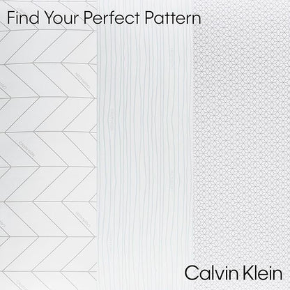 Calvin Klein Geometric Print 20" x 28" Standard/Queen Size Set of 2 Bed Pillows for Sleeping, White