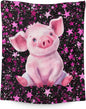Pig Blanket Kids Blankets for Girls 1-3 Gift for Daughter Granddaughter, Pink Cozy 40 x 30 Inches Flannel Throws for Bed Living Room Chair
