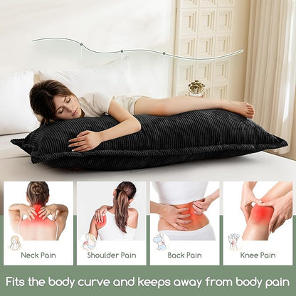 HIGOGOGO Body Pillow for Adults, Thickened Memory Foam Long Bed Pillow, Breathable Full Body Pillow with Removable Pillow Cover (20x54 Inch)