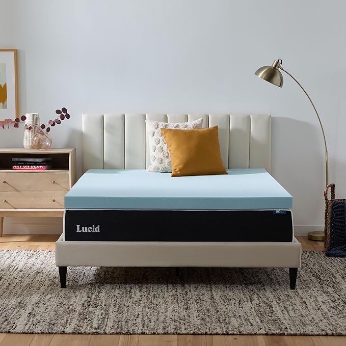 LUCID 3-inch Ventilated Gel Memory Foam Mattress Topper - Twin