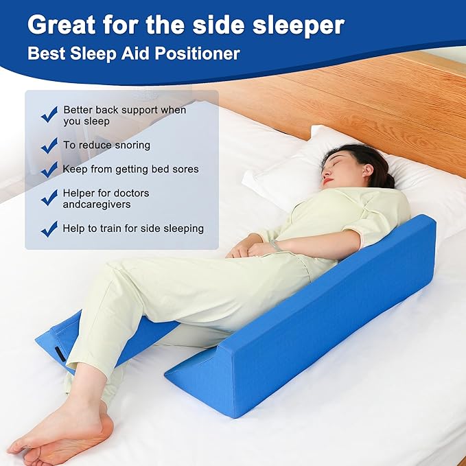 TYYIHUA 35" Wedge Pillow for Side Sleeping,Training for Side Sleeping with Detachable Small Wedge Pillow,Positioning Wedge for Side Sleeper,Back Support,Reducing Snoring,Preventing Bedsores (R-shaped)