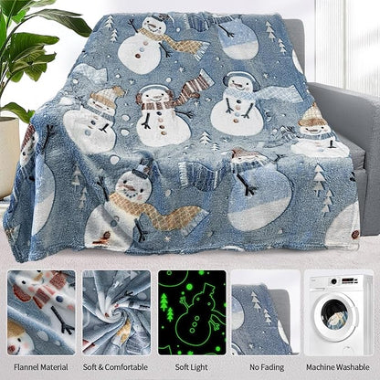 TEHALK Christmas Blanket for Boys Girls Glow in the Dark Blankets for Boys Toddler Blankets for Boys Cute Soft Throw Blankets for Kids Personalized Baby Blankets for Boys Unique Dinosaur Gifts 40"x60"