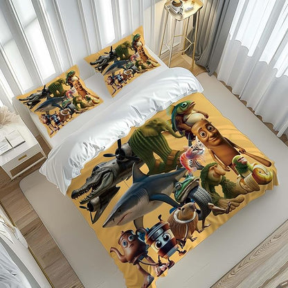 Funny Fusion Animals Bedding Set,Fusion Animals Duvet Cover Twin Full Queen King Set for Kids Boys Bed Decor Gifts (Color 15,Full (80" x 90"))