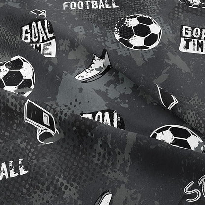 Peopleareok Soccer Bedding Set Twin (68x86 Inch), Black Soccer Theme Comforter, 2 Pieces Soft Microfiber Football Bedding Set for Boys Kids with 1 Pillowcases