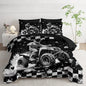 Motocross Racing Car Racer Comforter 7Pcs Racing Speed Sports Truck Bedding Set for Kid Teen Boy Girl Adult Extreme Sports Quilt Bed Set Queen with 2 Sheets,2 Pillowcases,2 Throw Pillow Covers