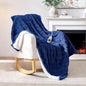 Heated Throw Blanket 50"x60" - 9-Level Fast Heating & 1-10H Timer, Fluffy Plush Blanket with Snap Buttons for Secure Fit, Warm Gift for Women/Men, for Couch, Bed & Office, Pageant Blue