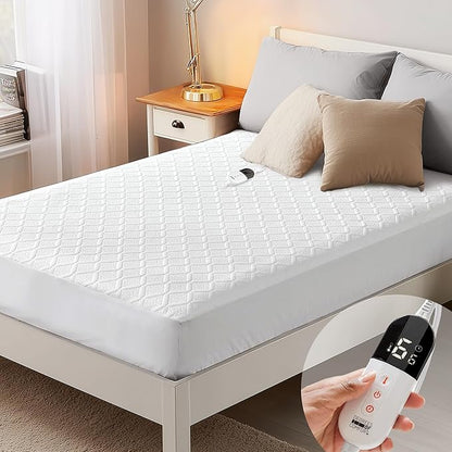 Full Size Heated Mattress Pad – Electric Mattresses Warmer with Auto Shut-Off, Machine Washable Soft Heating Bedding, Adjustable Heat Settings for Cozy All Night Comfort