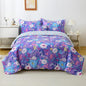 Mooreeke Kids Full Comforter Sets for Girls 8 Pieces Purple Floral Bedding Set for Teens Microfiber Flowers Kids Bed in A Bag with Comforter, Sheet Set, Shams and Decorative Toy Pillow All Season