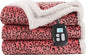 Electric Heated Blanket Full Size 72x84 - Leopard Print Flannel Soft Heating Blanket with 10 Heat Levels & Auto Shut Off, Machine Washable Warm Throw for Bed Couch, Black Red