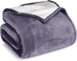 Bare Home Sherpa Fleece Blanket - Full/Queen Size - Blanket for Bed, Sofa, and Couch - Warm & Lightweight - Fluffy & Soft - Reversible (Full/Queen, Dusty Purple)