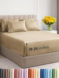Extra Deep King Sheet Set - 6 Piece Breathable and Cooling Sheets - Hotel Luxury Bed Sheets Set - Easy Fit - Soft, Wrinkle Free and Comfy Sheets Set - Heathered Tan Sheet Set with Extra Deep Pockets