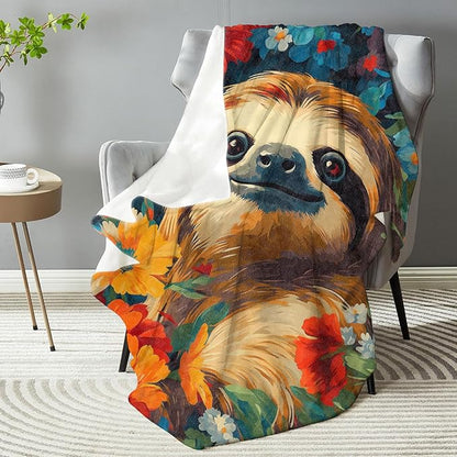 Sloth Blanket - Plush, Soft, Comfy, Lightweight, Warm, Fuzzy, Cozy Flannel Throw Blanket Perfect for Couch, Travel, Bed, Office, Outdoor - 50in×40in(color42)