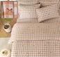 SDY 7PCS Brown Gingham Bow Bedding Set Queen，Soft Washed Microfiber Plaid Comforter Set and Checkered Sheets for Kids, Toddler, Girls, Boys，Cozy Brown Gingham Comforter