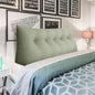 Wedge Headboard Pillow Dorm Room Reading Pillow Back Support for Sitting Up in Bed Bolster Lumbar Cushion Body Positioning Bedrest Cotton Linen 59in Grass Green Queen