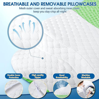 Memory Foam Pillow, Cervical Pillow for Neck and Shoulder Pain Relief, Ergonomic Contour Bed Pillow, Soft for Side Sleep Stomach Sleeping and Back Sleeper