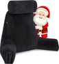 Husband Pillow Medium Black, Backrest for Kids, Teens, Petite Adults - Reading Pillows with Arms, Adjustable Loft, Plush Memory Foam, Bed Rest Chair for Sitting Up, Detach Neck Roll, Removable Cover