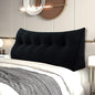 Wedge Headboard Large Bolster Pillow Reading Pillows for Sitting in Bed Adult， Velvet Triangular Cushion Backrest Lumbar Back Support Upholstered Daybed Sit Up Book Pillows（Black, Queen）