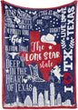 InnoBeta Texas Gifts Blankets Throws Bed Flannel Plush, Texan, Souvenir, Home Decor, US State Gift, Birthday Presents for Women, Men, Friends (50"x 65")