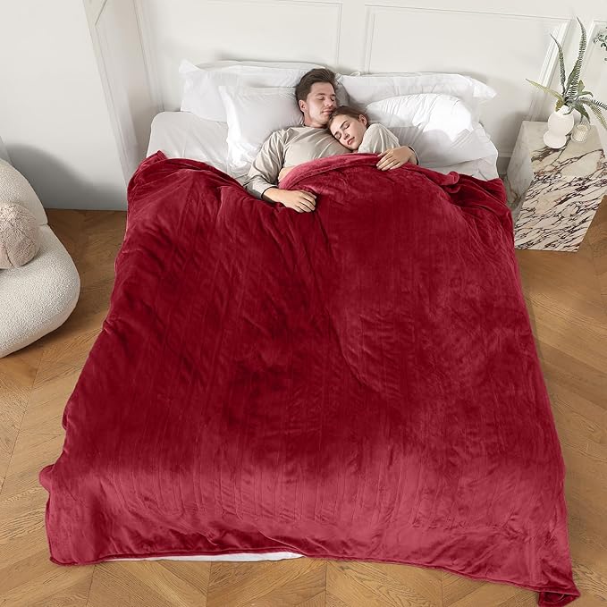 Heated Blanket Electric Blanket King Size, Super Soft Cozy Upgraded Flannel Fast Heating Blanket Dual Control with 5 Heating Levels & 10 Hours Auto Off, Machine Washable, 100" x 90", Burgundy