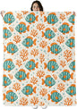 Fish Ocean Blanket Gifts for Boys Girls Kids, Cute Sea Animal Coral Warm Soft Flannel Throw Blankets for Travel, Sofa, Living Room, Bedroom Decor, 60x80 in