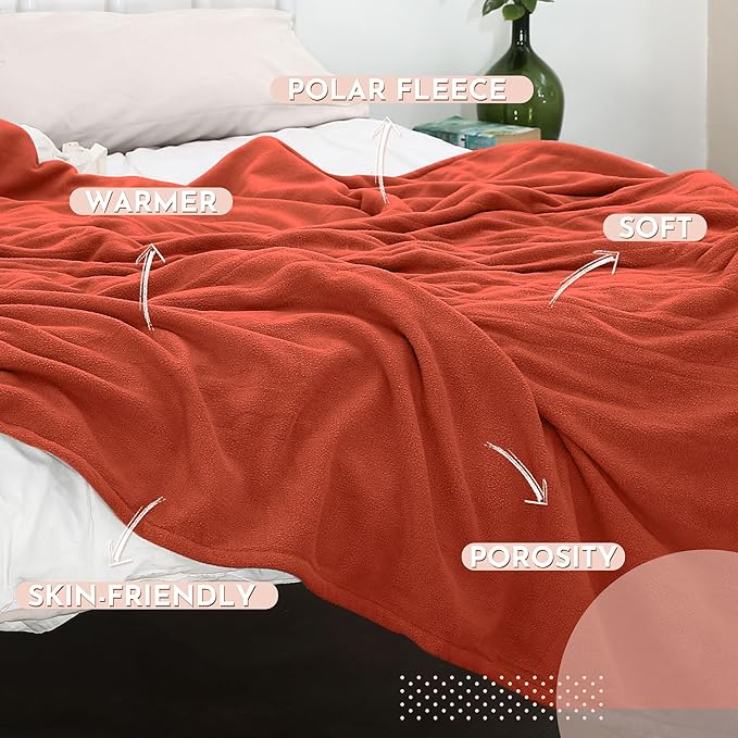 Electric Heated Blanket 72"x84" Full Size Microplush Cover Blanket, 4 Heat Settings & 10 Hours Auto Off, Cozy & Breathable, Warm All Night, Orange