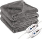 Electric Heated Blanket Queen Size 84"x90", Dual Control Fast Heating Cozy Heated Blanket for Bed, 10 Hours Auto Off & 4 Heating Levels, Warm Gift for Grandma-Light Gray