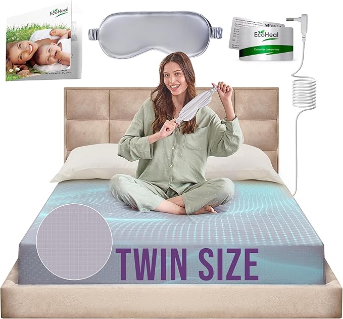 Earth Grounding Sheets Twin Size with 12% Silver Fiber & 4% Silk & 84% Cotton - Gray - SGS Quality Certified Grounded Well Bed Sheet - Conductive Fitted Sheet for Better Sleep