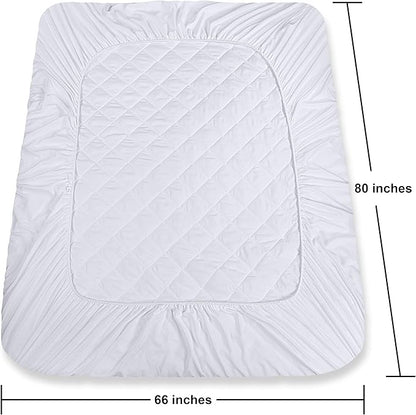 Utopia Bedding Quilted Fitted Mattress Pad, Super Queen Size, Elastic Fitted Mattress Topper Protector and Cover with Deep Pocket Stretches up to 16 Inches, Machine Washable (White)