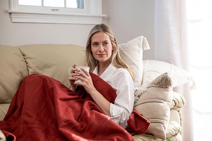 BLACK+DECKER Heated Blanket Electric Throw, Fleece Electric Blanket, Heating Blanket with 4 Heating Levels, 3H Timer, Auto Shutoff, Fast Heating (50x60 inches, Grey)