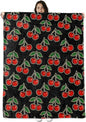 Cherry Blanket Gifts for Boys Girls Kids, Red Fruit Pattern Warm Soft Flannel Throw Blankets for Travel, Sofa, Living Room, Bedroom Decor, 40x50 in