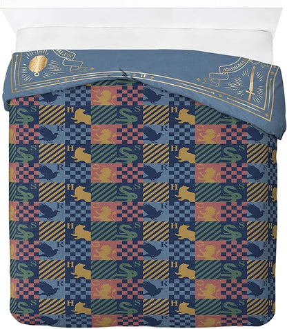 Jay Franco Duvet Cover Set – 3 Piece Comforter Cover and Sham Set, Super Soft Cozy Kids Bedding (Insert Not Included) Blue - Harry Potter, Full