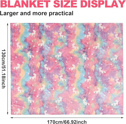 SALIMAH Glow in The Dark Blanket Unicorns Gifts for Girls, Toys for Girls Age 2 3 4 5 6 7 8 9 10 Year Old, Soft Kids Blankets Gifts for Grandkids Teens for Christmas Birthday, 50"x60"