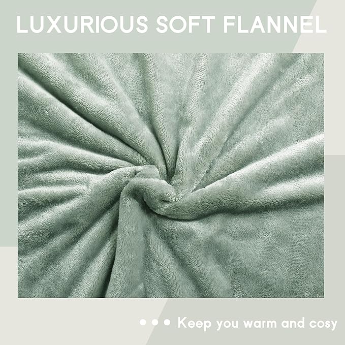 Heated Blanket Electric Blanket Full Size 72''x84'', Soft Flannel Heating Blanket with 1-10 Hour Auto Off - 6 Heat Settings - Machine Washable - Light Green