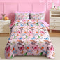 Nesker 5 Pcs Comforter Set Twin Size, Colorful Butterfly Bedding for Kids Teen, Cute Butterflies Bed Sheet with Pillowcase & Sham