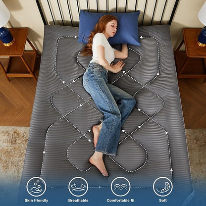 BEDLORE Twin XL Mattress Topper, Thick Pillow Top Pad for Back Pain Relief, Cooling Soft Mattress Cover with Deep Pockets 6-15 inch