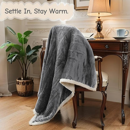 Electric Heated Blanket Queen Size 84"x90", Soft Flannel with Dual Controllers & Overheat Protection, 6 Adjustable Heat Settings & 10-Hour Auto-Off Timer, Fast Heating for Winter Comfort, Light Gray