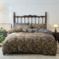 BuLuTu Soft Cotton Muslin Duvet Cover Set Twin Size, Yellow Floral Print Boho Quilt Cover Vintage Cottage Jacquard Comforter Cover with 2 Pillowcase, 68"x86", Zipper Closure & Corner Ties