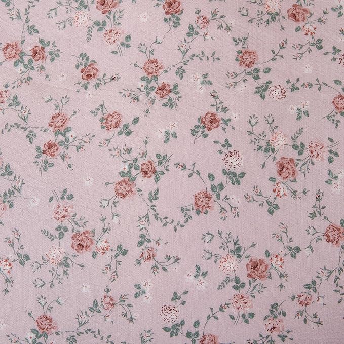 Floral Queen Duvet Cover Brushed Microfiber Crinkle Gauze Fabric 3 Pieces Floral Bedding Set, Garden Vintage Style Flower Pattern Queen Duvet Cover with Zipper Closure, Luxury Soft Breathable Comfy