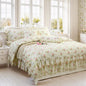 FADFAY Rosette Floral Print Duvet Cover Set Princess Lace Ruffle Bedding Set for Girls 3 Pieces Twin Size