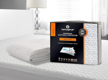Bedgear Twin Dri-Tec Waterproof Mattress Protector - Adjustable Base Compatible -Washable, and Breathable Pad – Fitted with Stretchable Deep Pockets – Fits 18” Mattress - White
