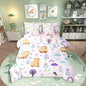 Erosebridal Twin Bed in a Bag Floral Capybara Comforter Set with Sheets 7Pieces All Season Cartoon Animal Bedding Sets with Comforter, Cushion Covers, Flat Sheet, Fitted Sheet and Pillowcase