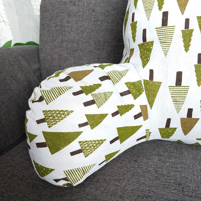 Bohemian Printed Reading Pillow with Support Arms Soft Bed Rest Pillows Back Support Cushion for Kids Reading Watching TV Sitting Up in Bed (20"×15"×8",Tree)
