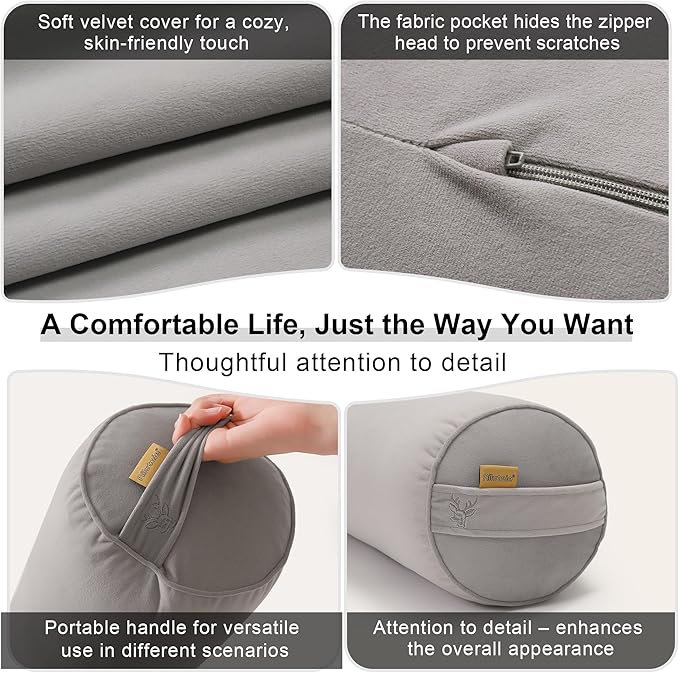 Cuddle Pillow – Body Pillow for Adults, Long Bolster Pillow for Bed, Soft & Supportive for Restful Sleep,39.37 x 7.87 Inches,Zinc Gray