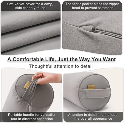 Cuddle Pillow – Body Pillow for Adults, Long Bolster Pillow for Bed, Soft & Supportive for Restful Sleep,39.37 x 7.87 Inches,Zinc Gray